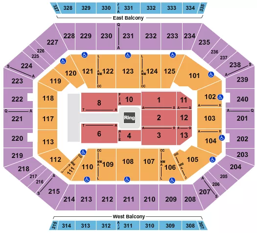  WWE Seating Map Seating Chart