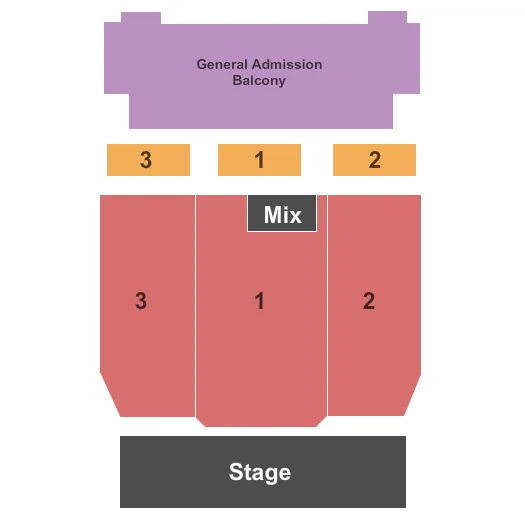  GA BALCONY Seating Map Seating Chart
