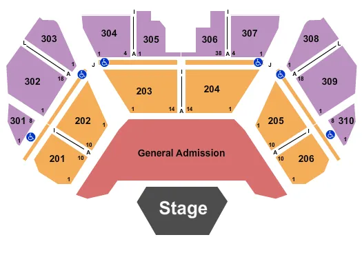 DESERT DIAMOND CASINO SAHUARITA END STAGE GA Seating Map Seating Chart
