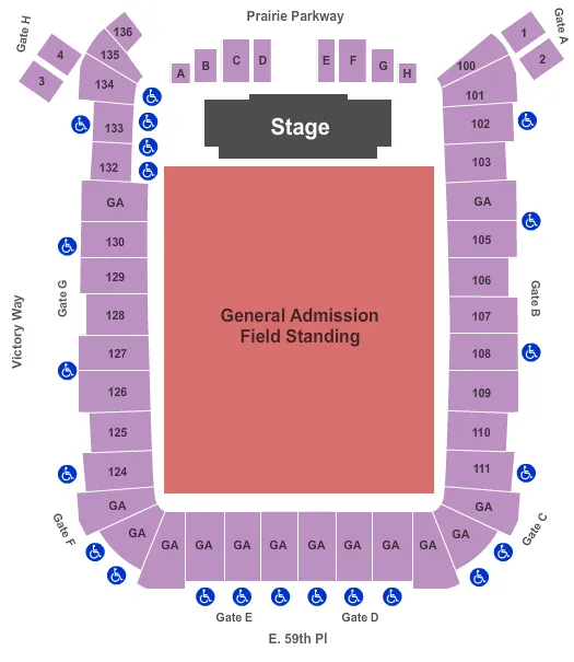 DICKS SPORTING GOODS PARK ALL GA Seating Map Seating Chart