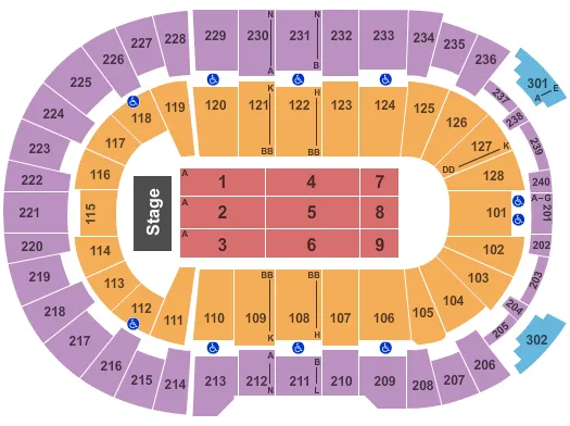  END STAGE Seating Map Seating Chart