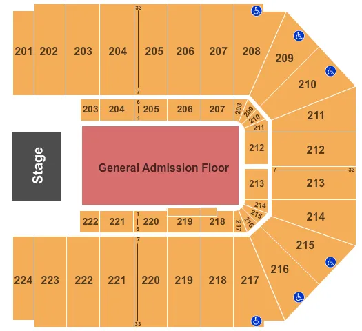  ENDSTAGE GA Seating Map Seating Chart