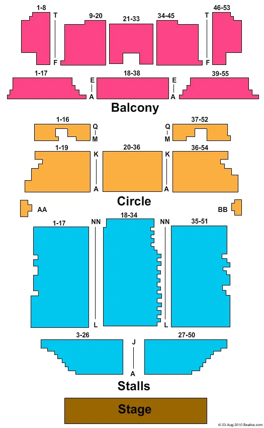  END STAGE Seating Map Seating Chart