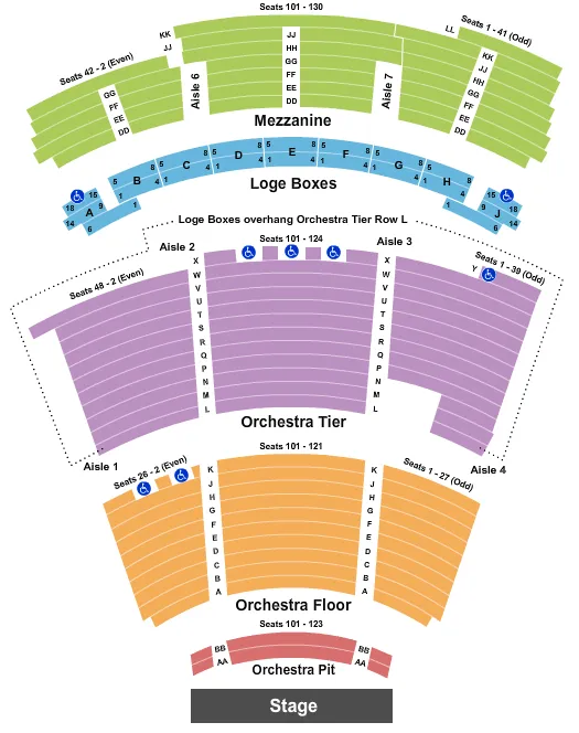  END STAGE Seating Map Seating Chart