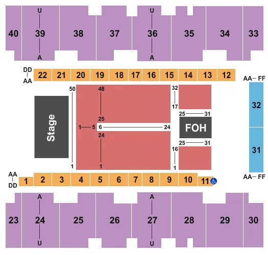  END STAGE Seating Map Seating Chart