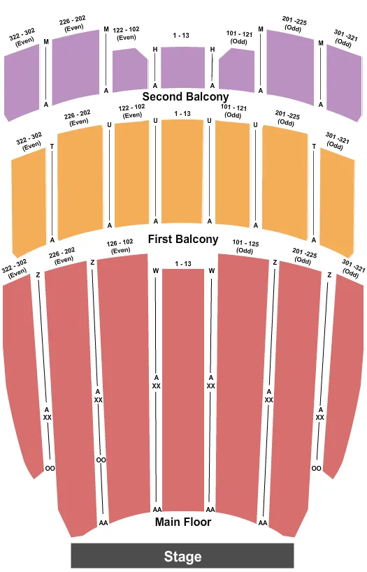  END STAGE Seating Map Seating Chart