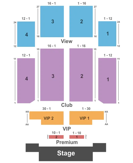  END STAGE Seating Map Seating Chart