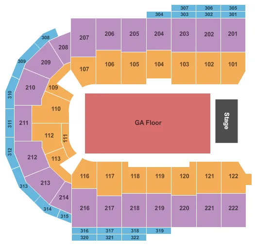  ENDSTAGE GA Seating Map Seating Chart