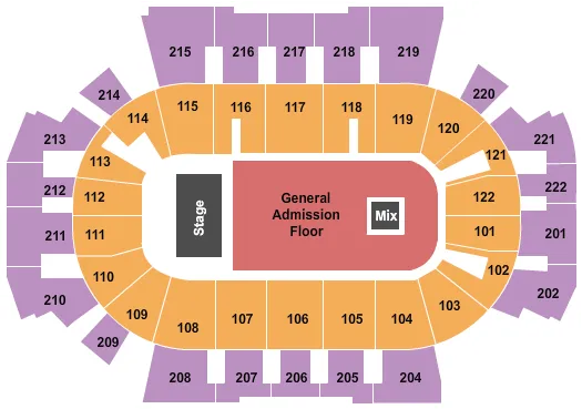  GA FLOOR Seating Map Seating Chart