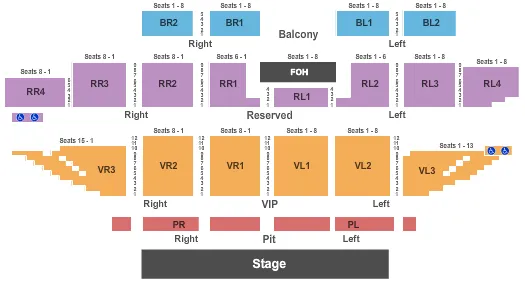 7 CLANS FIRST COUNCIL CASINO HOTEL END STAGE Seating Map Seating Chart