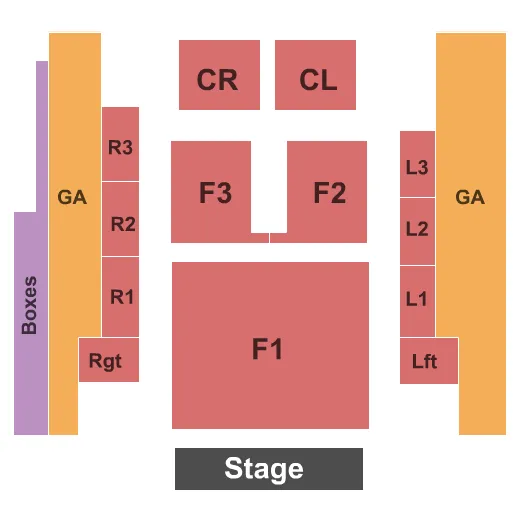 END STAGE Seating Map Seating Chart