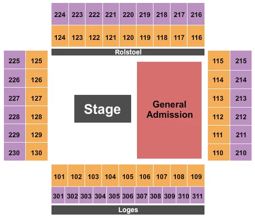  END STAGE Seating Map Seating Chart
