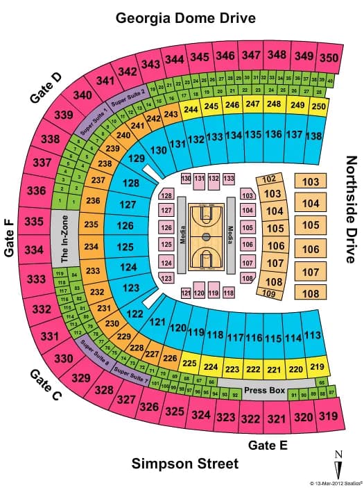  NCAA BASKETBALL Seating Map Seating Chart