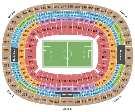 SOCCER Seating Map Seating Chart