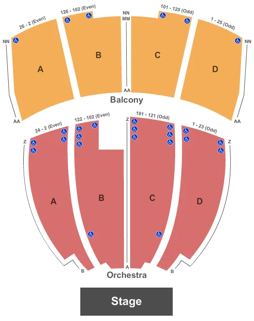  END STAGE Seating Map Seating Chart