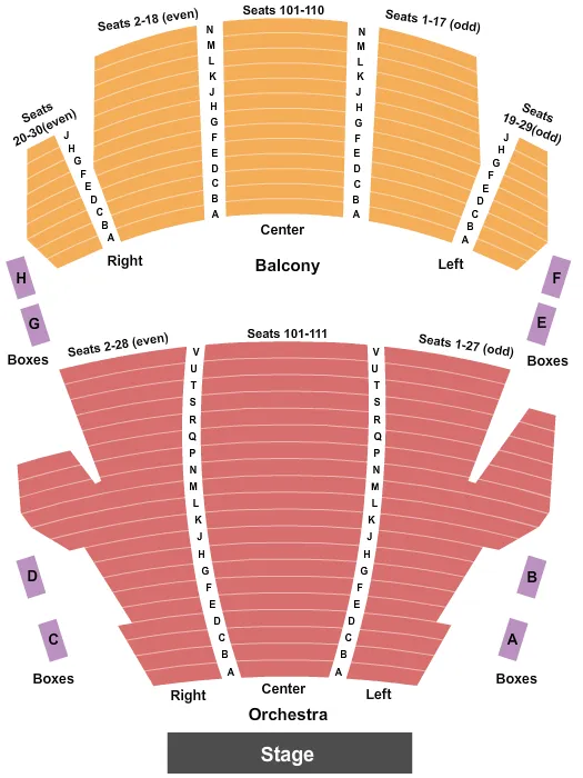 GRAND OPERA HOUSE MACON ENDSTAGE 2 Seating Map Seating Chart