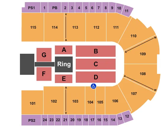  WWE Seating Map Seating Chart