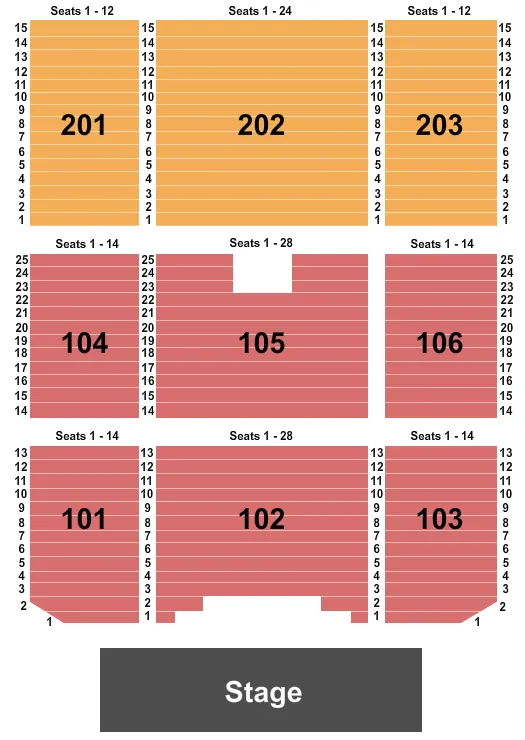 HARRAHS PHOENIX AK CHIN END STAGE Seating Map Seating Chart