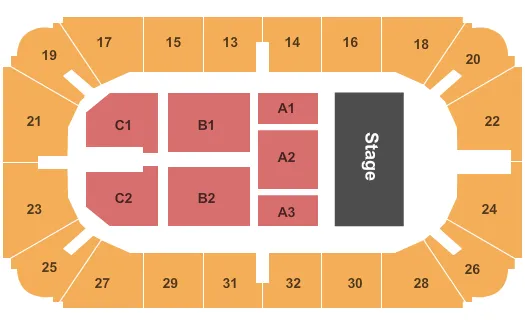  END STAGE Seating Map Seating Chart