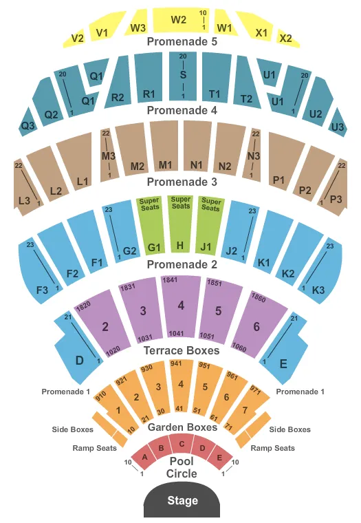  END STAGE Seating Map Seating Chart