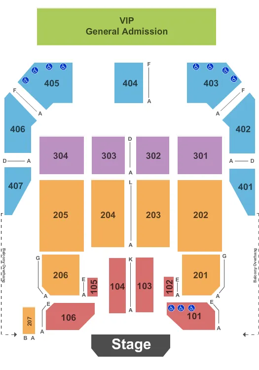 HORSESHOE CASINOS BLUESVILLE END STAGE Seating Map Seating Chart