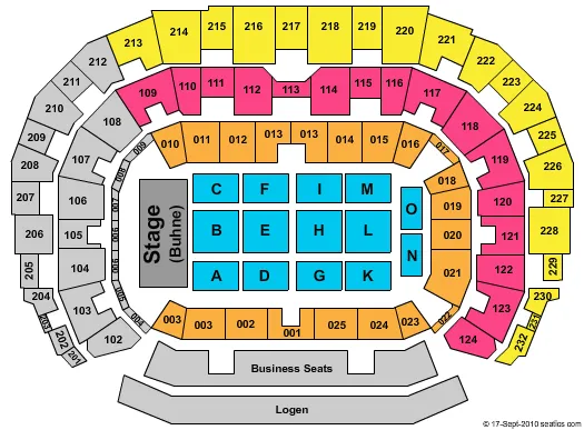  DAVID GARRETT Seating Map Seating Chart