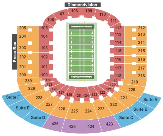  FOOTBALL Seating Map Seating Chart