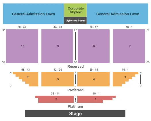 JOE WALSH Seating Map Seating Chart
