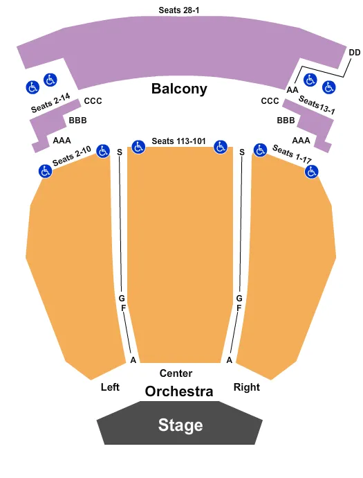  END STAGE Seating Map Seating Chart