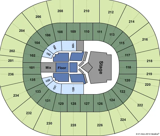  CARRIE UNDERWOOD Seating Map Seating Chart