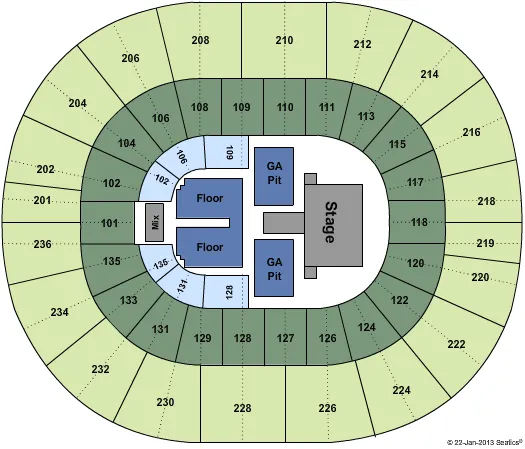  MIRANDA LAMBERT Seating Map Seating Chart