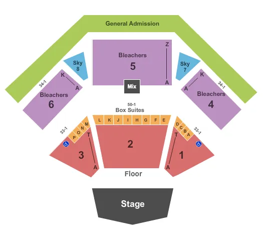  END STAGE Seating Map Seating Chart
