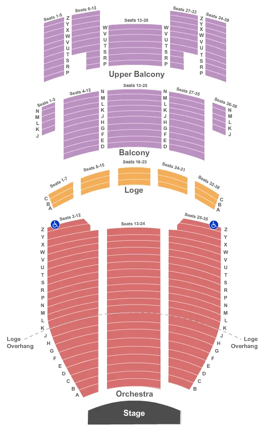 JEFFERSON THEATRE TX ENDSTAGE 2 Seating Map Seating Chart