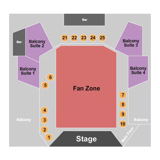 JOES LIVE FAN ZONE FLOOR Seating Map Seating Chart