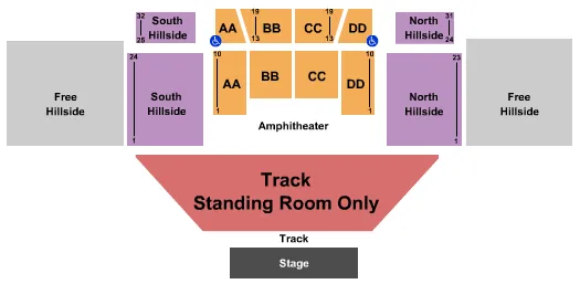  END STAGE GA Seating Map Seating Chart