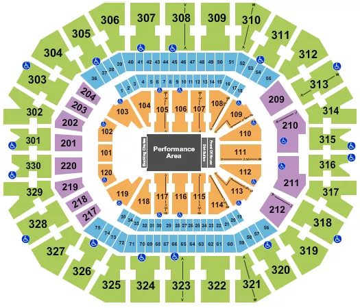 KFC YUM CENTER PBR Seating Map Seating Chart