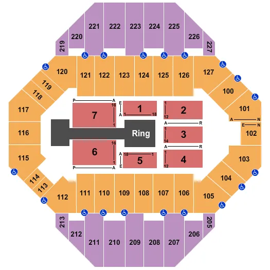  WWE Seating Map Seating Chart