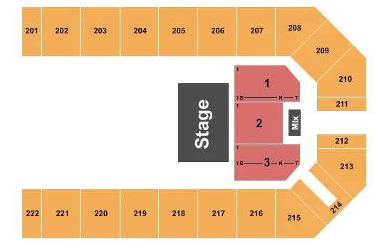 KANSAS STAR EVENT CENTER ARENA QUARTER HOUSE Seating Map Seating Chart