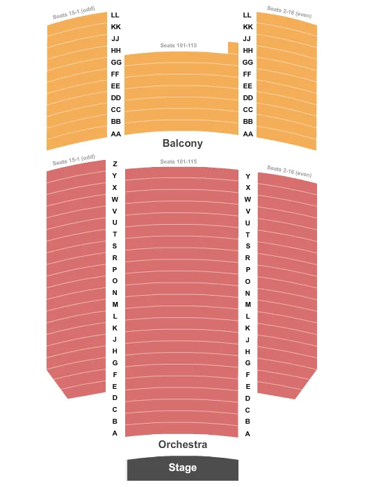 END STAGE Seating Map Seating Chart
