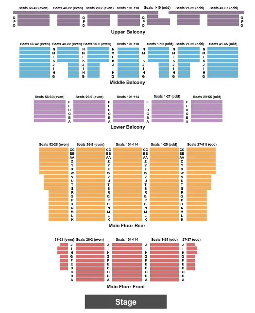  END STAGE Seating Map Seating Chart