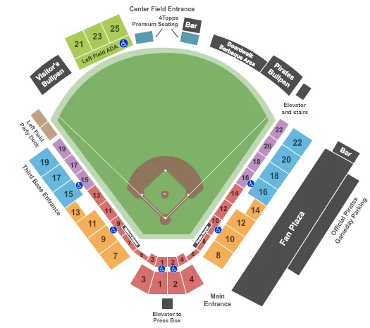  BASEBALL Seating Map Seating Chart