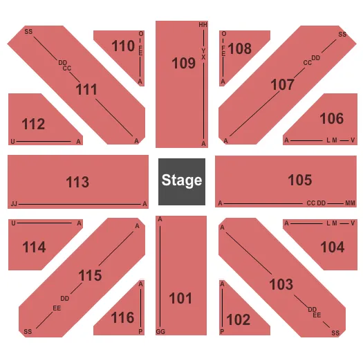  END STAGE Seating Map Seating Chart