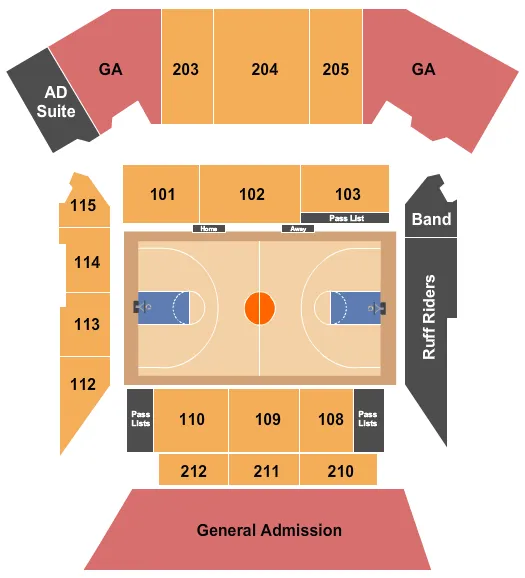  BASKETBALL Seating Map Seating Chart