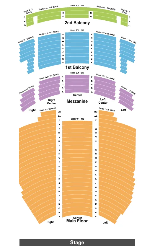 END STAGE Seating Map Seating Chart