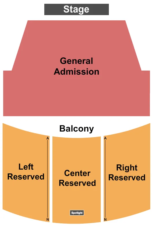 LIBERTY HALL KS ENDSTAGE GA FLOOR Seating Map Seating Chart