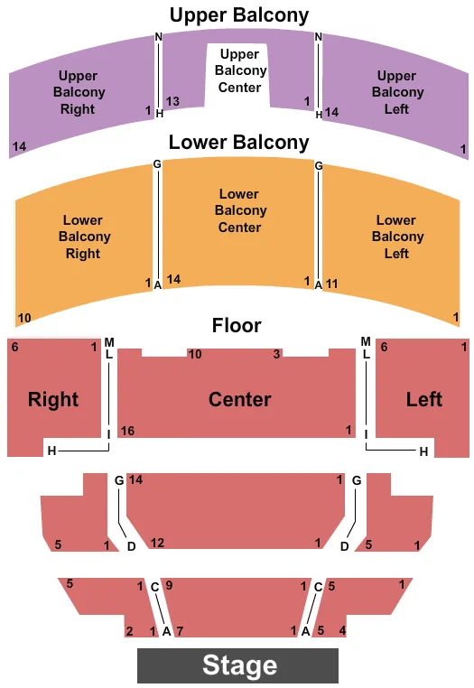 LIBERTY HALL KS END STAGE Seating Map Seating Chart