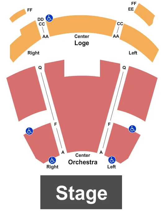 LINCOLN THEATRE COLUMBUS END STAGE Seating Map Seating Chart