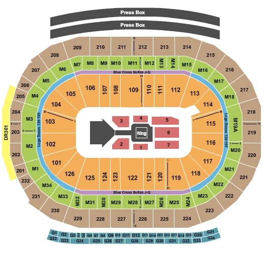  WWE Seating Map Seating Chart