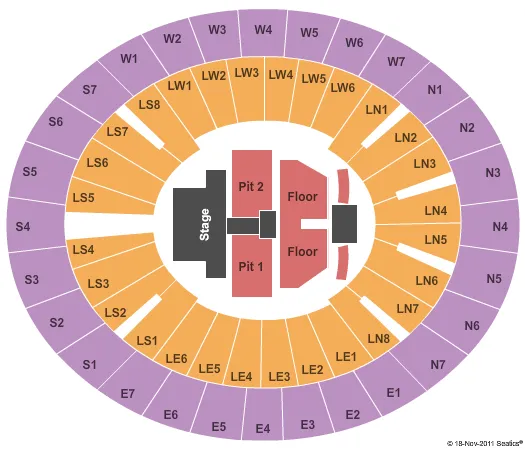  KANE BROWN Seating Map Seating Chart
