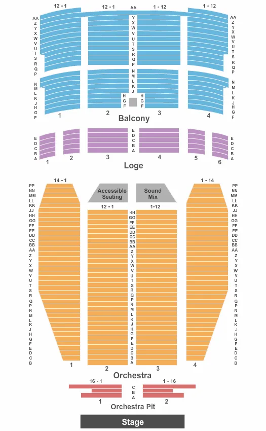  END STAGE Seating Map Seating Chart
